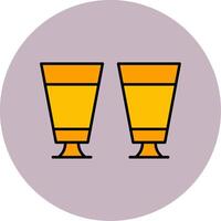 Goblet Line Filled multicolour Circle Icon vector