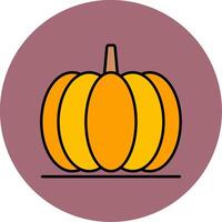 calabaza línea lleno multicolor circulo icono vector