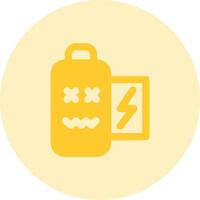 Battery dead Solid duo tune Icon vector