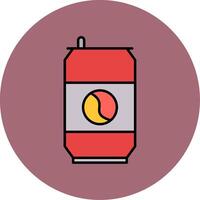 Soda Can Line Filled multicolour Circle Icon vector