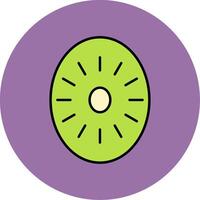 Kiwi Line Filled multicolour Circle Icon vector