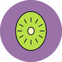 kiwi línea lleno multicolor circulo icono vector