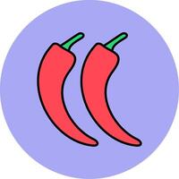 Chilli Line Filled multicolour Circle Icon vector