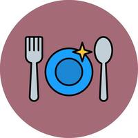 Crockery Line Filled multicolour Circle Icon vector