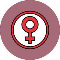 Female symbol Line Filled multicolour Circle Icon vector