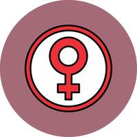 Female symbol Line Filled multicolour Circle Icon vector