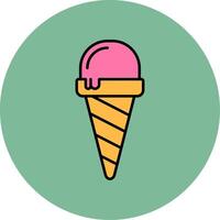 Ice Cream Line Filled multicolour Circle Icon vector