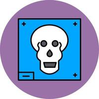 Skull X - ray Line Filled multicolour Circle Icon vector