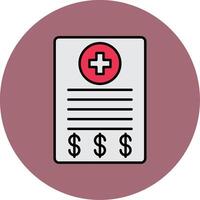 Medical Bill Line Filled multicolour Circle Icon vector