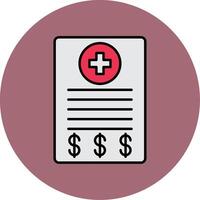 Medical Bill Line Filled multicolour Circle Icon vector