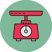 Weighing Scale Line Filled multicolour Circle Icon vector