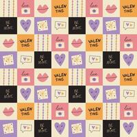 Seamless pattern with St Valentine Day elements vector