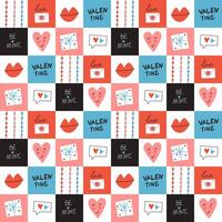 Seamless pattern with St Valentine Day elements vector