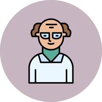 Scientist Line Filled multicolour Circle Icon vector