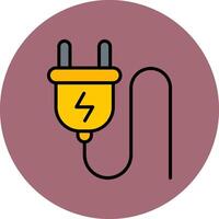 Plug Line Filled multicolour Circle Icon vector