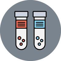 Test Tube Line Filled multicolour Circle Icon vector