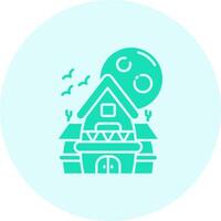 Haunted house Solid duo tune Icon vector