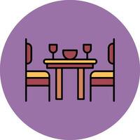 Dining Room Line Filled multicolour Circle Icon vector