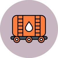 Oil Tank Line Filled multicolour Circle Icon vector
