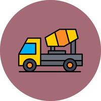 Concrete Mixer Line Filled multicolour Circle Icon vector