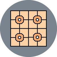 Floor Tiles Line Filled multicolour Circle Icon vector
