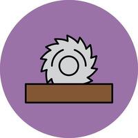 Circular Saw Line Filled multicolour Circle Icon vector