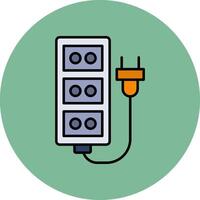 Extension Cord Line Filled multicolour Circle Icon vector