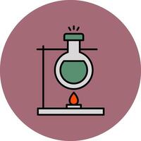 Bunsen Burner Line Filled multicolour Circle Icon vector
