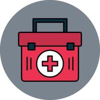 First Aid Kit Line Filled multicolour Circle Icon vector