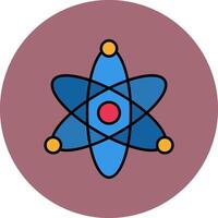 Atom Line Filled multicolour Circle Icon vector