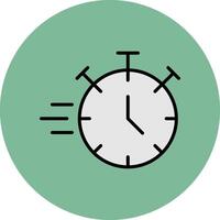 Stopwatch Line Filled multicolour Circle Icon vector