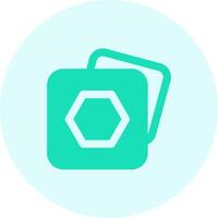 Polygon frame Solid duo tune Icon vector