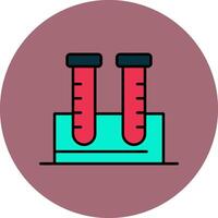 Test Tubes Line Filled multicolour Circle Icon vector
