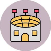 Stadium Line Filled multicolour Circle Icon vector