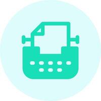 Typewriter Solid duo tune Icon vector