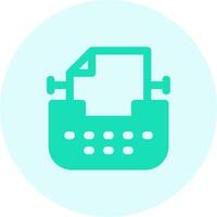 Typewriter Solid duo tune Icon vector