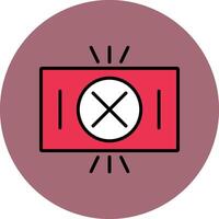 Red Card Line Filled multicolour Circle Icon vector
