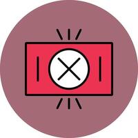 Red Card Line Filled multicolour Circle Icon vector