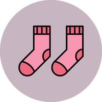 Socks Line Filled multicolour Circle Icon vector