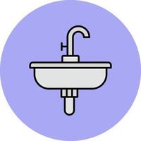 Sink Line Filled multicolour Circle Icon vector