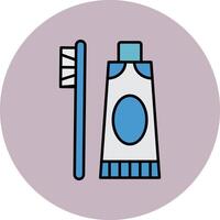 Toothpaste Line Filled multicolour Circle Icon vector