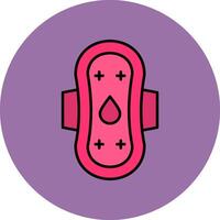 Sanitary Towel Line Filled multicolour Circle Icon vector