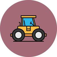 Road Roller Line Filled multicolour Circle Icon vector