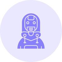 robot sólido dúo melodía icono vector