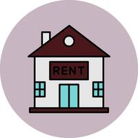 House for Rent Line Filled multicolour Circle Icon vector