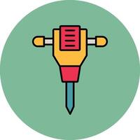 Jack Hammer Line Filled multicolour Circle Icon vector