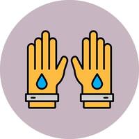 Working Gloves Line Filled multicolour Circle Icon vector