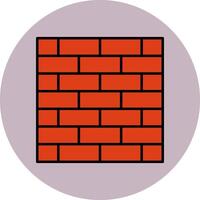 Brickwall Line Filled multicolour Circle Icon vector