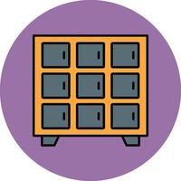 Locker Line Filled multicolour Circle Icon vector