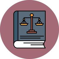 Law Book Line Filled multicolour Circle Icon vector